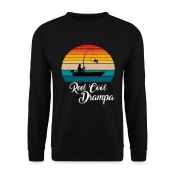 Reel Cool Drampa Fishing Gifts - Unisex Sweatshirt - black - Front - Alina (178cm) & Michal (187cm)