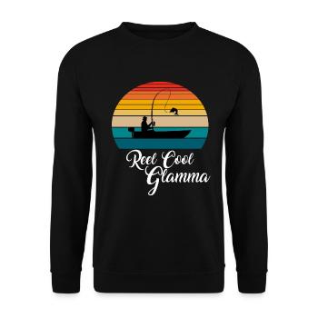 Reel Cool Glamma Fishing Gifts - Unisex Pullover - Schwarz - Vorne - Alina (178cm) & Michal (187cm)