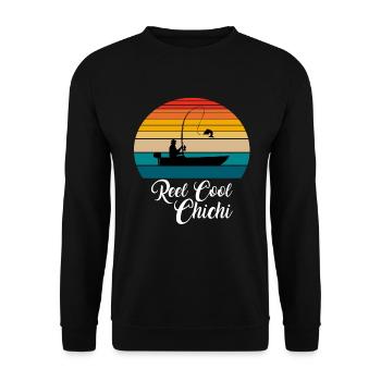Cadeaux de pêche Reel Cool Chichi - Sweat-shirt Unisexe - noir - Devant - Alina (178cm) & Michal (187cm)