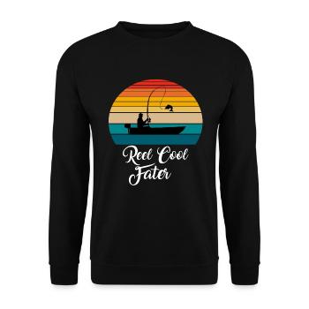 Reel Cool Fater Fishing Gifts - Unisex Pullover - Schwarz - Vorne - Alina (178cm) & Michal (187cm)