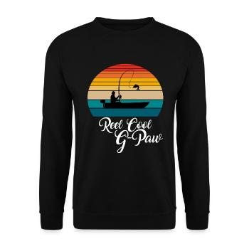 Reel Cool G-Paw Fishing Gifts - Unisex Sweatshirt - black - Front - Alina (178cm) & Michal (187cm)