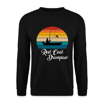 Reel Cool Drampaw Fishing Gifts - Unisex Pullover - Schwarz - Vorne - Alina (178cm) & Michal (187cm)