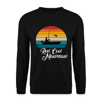Reel Cool Mawmaw Fishing Gifts - Unisex Pullover - Schwarz - Vorne - Alina (178cm) & Michal (187cm)