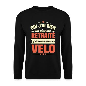 Un plan de retraite j'ai prévu de faire du vélo - Sweat-shirt Unisexe - noir - Devant - Alina (178cm) & Michal (187cm)