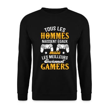 Les meilleurs hommes deviennent gamers - Sweat-shirt Unisexe - noir - Devant - Alina (178cm) & Michal (187cm)