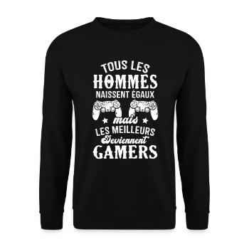 Les meilleurs hommes deviennent gamers - Sweat-shirt Unisexe - noir - Devant - Alina (178cm) & Michal (187cm)