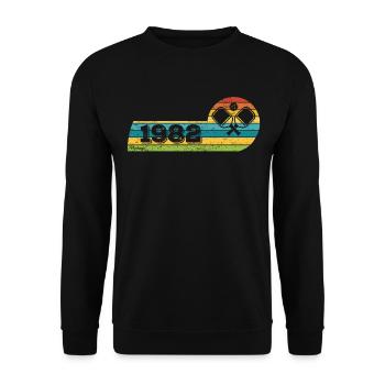 Pickleball-Spieler Jahrgang 1982 Geburtstag Game - Unisex Pullover - Schwarz - Vorne - Alina (178cm) & Michal (187cm)