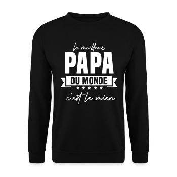 le meilleur papa du monde c'est le mien - Sweat-shirt Unisexe - noir - Devant - Alina (178cm) & Michal (187cm)