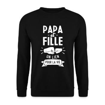 Papi et petite-fille un lien pour la vie - Sweat-shirt Unisexe - noir - Devant - Alina (178cm) & Michal (187cm)