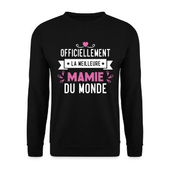 Cadeau meilleure mamie du monde grand mère - Sweat-shirt Unisexe - noir - Devant - Alina (178cm) & Michal (187cm)