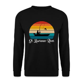 Lieu de pêche du fleuve Saint-Laurent - Sweat-shirt Unisexe - noir - Devant - Alina (178cm) & Michal (187cm)