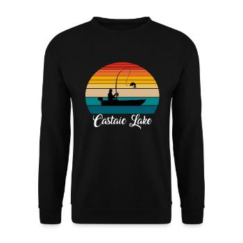 Lieu de pêche du lac Castaic - Sweat-shirt Unisexe - noir - Devant - Alina (178cm) & Michal (187cm)