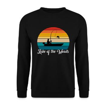 Lake of the Woods Fishing Spot - Unisex Pullover - Schwarz - Vorne - Alina (178cm) & Michal (187cm)