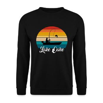 Lieu de pêche du lac Oahe - Sweat-shirt Unisexe - noir - Devant - Alina (178cm) & Michal (187cm)