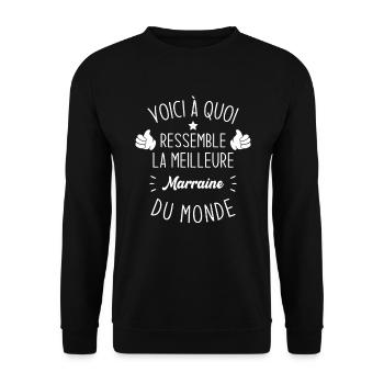 Voici à quoi ressemble la marraine parfaite - Sweat-shirt Unisexe - noir - Devant - Alina (178cm) & Michal (187cm)