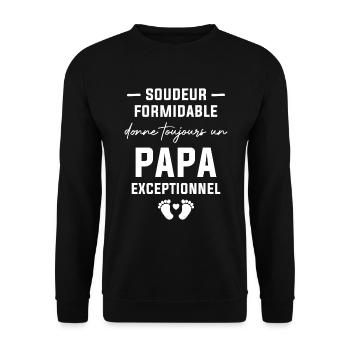 Soudeur formidable et un papa exceptionnel - Sweat-shirt Unisexe - noir - Devant - Alina (178cm) & Michal (187cm)