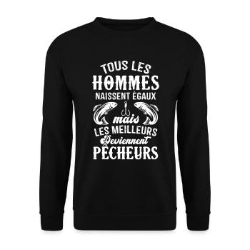 Les meilleurs hommes deviennent pêcheurs - Sweat-shirt Unisexe - noir - Devant - Alina (178cm) & Michal (187cm)