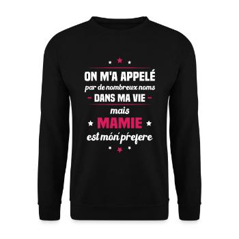 Mon nom parfait est mamie, Cadeau Grand-mère - Sweat-shirt Unisexe - noir - Devant - Alina (178cm) & Michal (187cm)