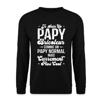 Papy bricoleur comme un papy normal - Sweat-shirt Unisexe - noir - Devant - Alina (178cm) & Michal (187cm)