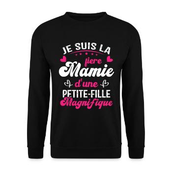 Je suis la Fière Mamie d'une Petite Fille Cool - Sweat-shirt Unisexe - noir - Devant - Alina (178cm) & Michal (187cm)