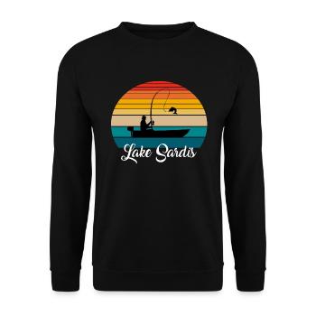Lake Sardis Fishing Spot - Unisex Sweatshirt - black - Front - Alina (178cm) & Michal (187cm)