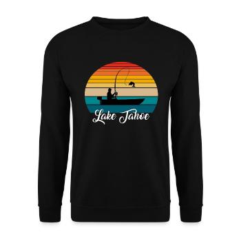 Lieu de pêche du lac Tahoe - Sweat-shirt Unisexe - noir - Devant - Alina (178cm) & Michal (187cm)
