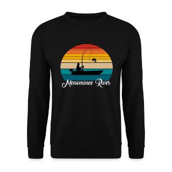 Menominee River Fishing Spot - Unisex Sweatshirt - black - Front - Alina (178cm) & Michal (187cm)