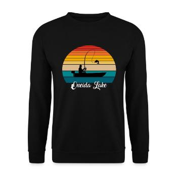 Lieu de pêche du lac Oneida - Sweat-shirt Unisexe - noir - Devant - Alina (178cm) & Michal (187cm)