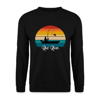 Red River Fishing Spot - Unisex Pullover - Schwarz - Vorne - Alina (178cm) & Michal (187cm)