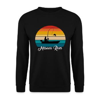 Missouri River Fishing Spot - Unisex Pullover - Schwarz - Vorne - Alina (178cm) & Michal (187cm)