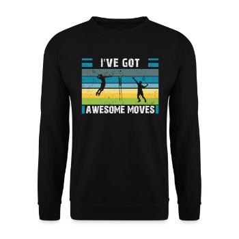 Badminton Player Badminton Racket - Unisex Sweatshirt - black - Front - Alina (178cm) & Michal (187cm)