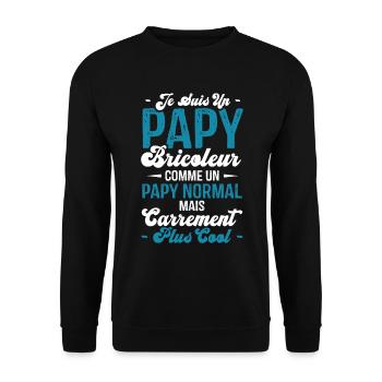 Papy bricoleur comme un papy normal - Sweat-shirt Unisexe - noir - Devant - Alina (178cm) & Michal (187cm)