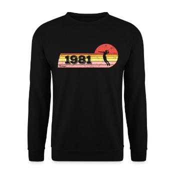 Joueuse de badminton née en 1981 Anniversaire Femmes - Sweat-shirt Unisexe - noir - Devant - Alina (178cm) & Michal (187cm)