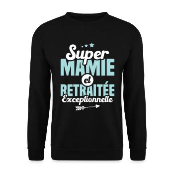 Super mamie et retraitée exceptionnelle - Sweat-shirt Unisexe - noir - Devant - Alina (178cm) & Michal (187cm)
