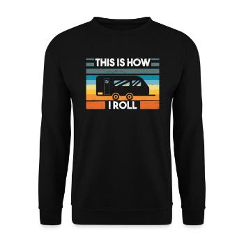 Camping Caravane Funny Dictons Caravane - Sweat-shirt Unisexe - noir - Devant - Alina (178cm) & Michal (187cm)