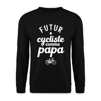 Futur cycliste comme papa - Sweat-shirt Unisexe - noir - Devant - Alina (178cm) & Michal (187cm)