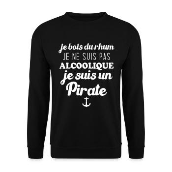 je bois du rhum je ne suis pas alcoolique - Sweat-shirt Unisexe - noir - Devant - Alina (178cm) & Michal (187cm)