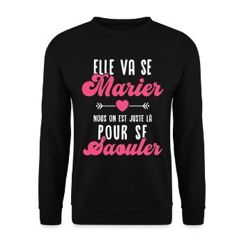 Elle va se marier - Sweat-shirt Unisexe - noir - Devant - Alina (178cm) & Michal (187cm)