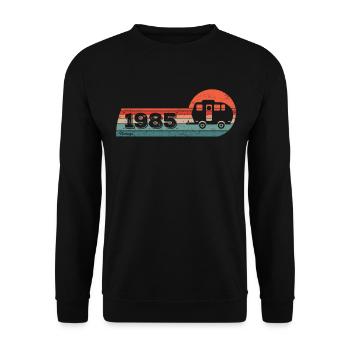 Camping Car Camping Born 1985 Birthday - Unisex Sweatshirt - black - Front - Alina (178cm) & Michal (187cm)