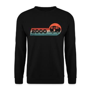 Camping Car Camping Vintage 2000 Anniversaire - Sweat-shirt Unisexe - noir - Devant - Alina (178cm) & Michal (187cm)