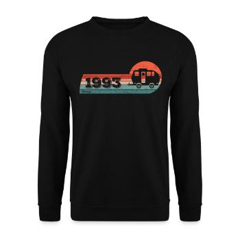 Camping Car Camping born in 1993 Birthday - Unisex Sweatshirt - black - Front - Alina (178cm) & Michal (187cm)