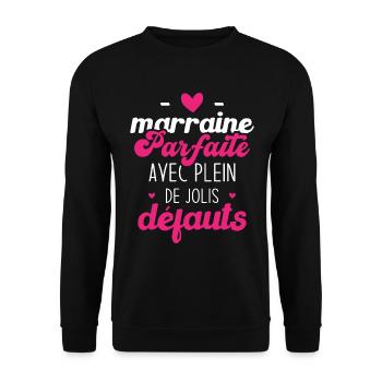 Marraine parfaite avec plein de jolis défauts - Sweat-shirt Unisexe - noir - Devant - Alina (178cm) & Michal (187cm)