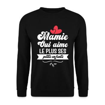 Mamie qui aime le plus ses petits enfants - Sweat-shirt Unisexe - noir - Devant - Alina (178cm) & Michal (187cm)