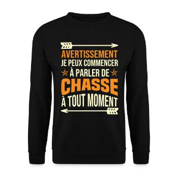 Je Peux Commencer À Parler De Chasse À Tout Moment - Sweat-shirt Unisexe - noir - Devant - Alina (178cm) & Michal (187cm)