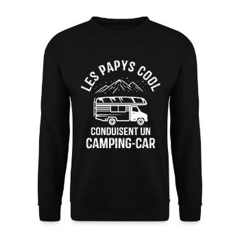 Les Papys Cool Conduisent Un Camping-car - Sweat-shirt Unisexe - noir - Devant - Alina (178cm) & Michal (187cm)