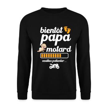 Bientôt papa motard - Sweat-shirt Unisexe - noir - Devant - Alina (178cm) & Michal (187cm)