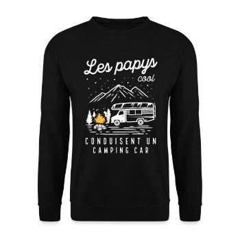 Les Papys Cool Conduisent Un Camping-car - Sweat-shirt Unisexe - noir - Devant - Alina (178cm) & Michal (187cm)