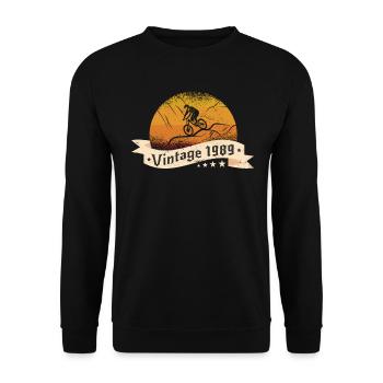 VTT-Bike Mountainbike né en 1989 Anniversaire - Sweat-shirt Unisexe - noir - Devant - Alina (178cm) & Michal (187cm)