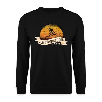 MTB-Bike Mountainbike born in 2000 birthday - Unisex Sweatshirt - black - Front - Alina (178cm) & Michal (187cm)
