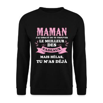 Maman j'ai essayé de te trouver Le meilleur cadeau - Sweat-shirt Unisexe - noir - Devant - Alina (178cm) & Michal (187cm)